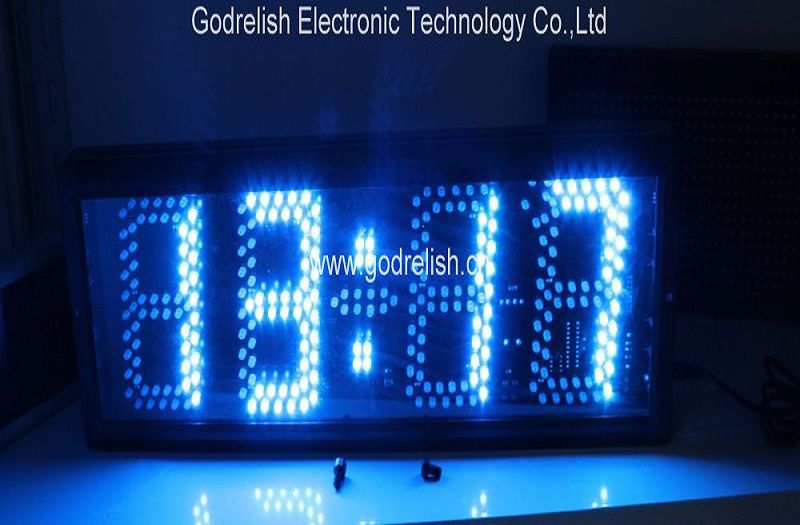 blue led alarm clock