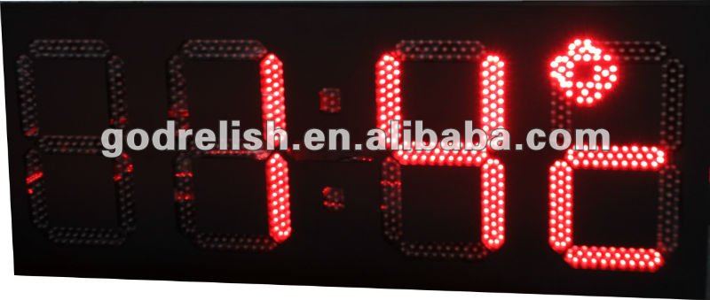 Large led temperature display clock