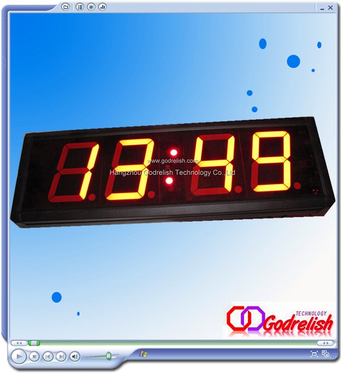 big 4 inch red 7 segment led clock