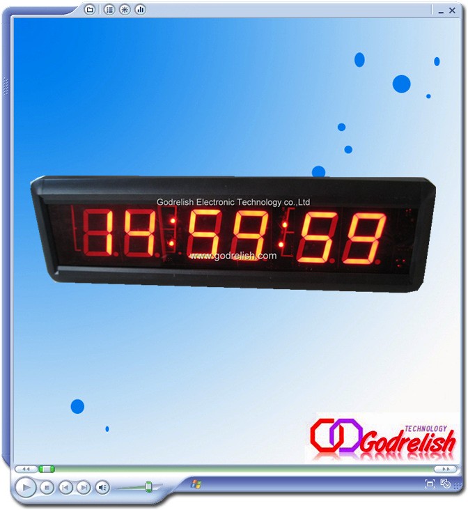 battery operated red led clock