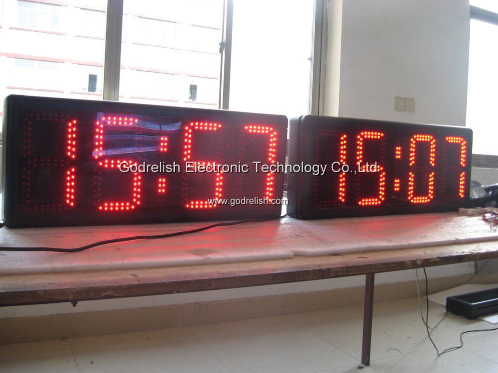 semi-outdoor 8 inch 4 digital led clock